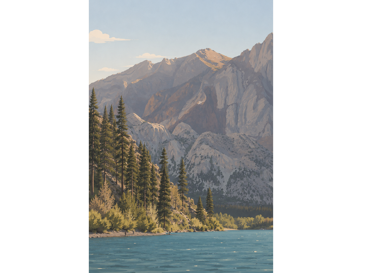 Convict Lake Art Print | Tiny Anglers | Eastern Sierra Mountain Lake Wall Art - Image 5