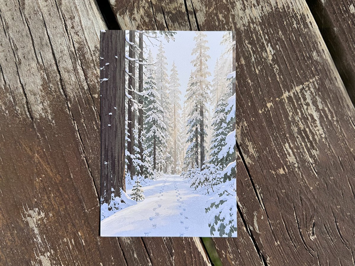 Yosemite Winter Trail Art Print | Snowy Forest Wall Art - Image 3
