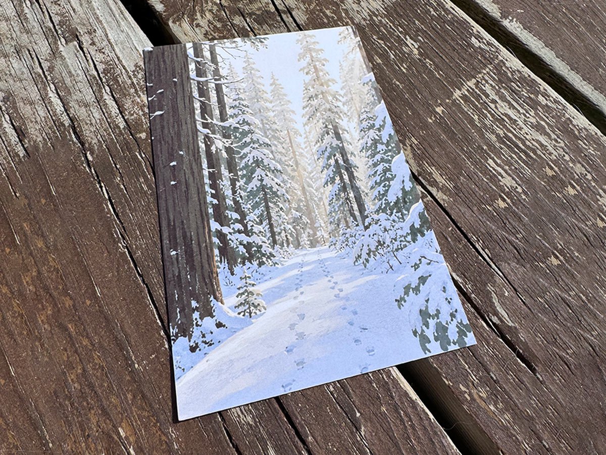 Yosemite Winter Trail Art Print | Snowy Forest Wall Art - Image 2