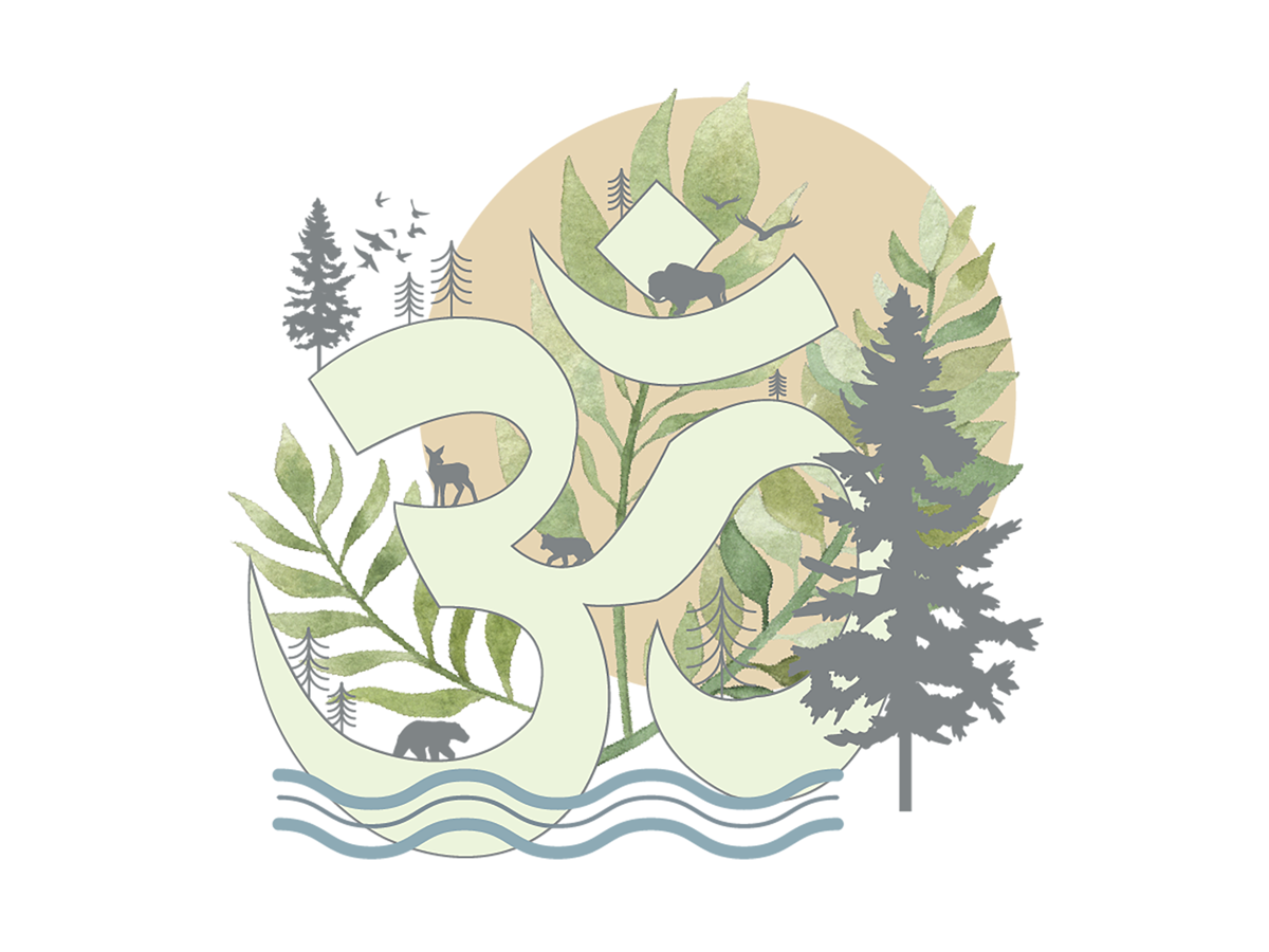 Nature Om Sticker – Mountain & Forest Om Decal - Image 3