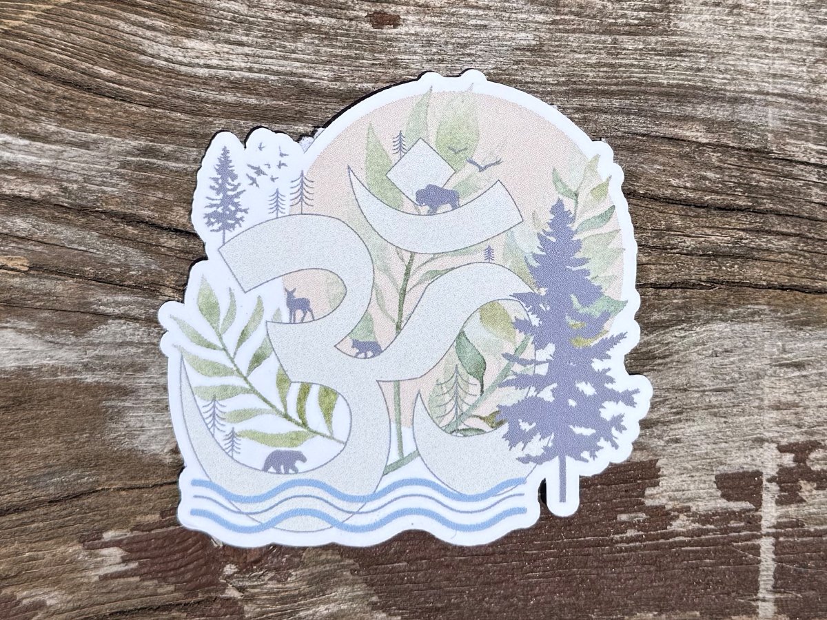 Nature Om Sticker – Mountain & Forest Om Decal - Image 2