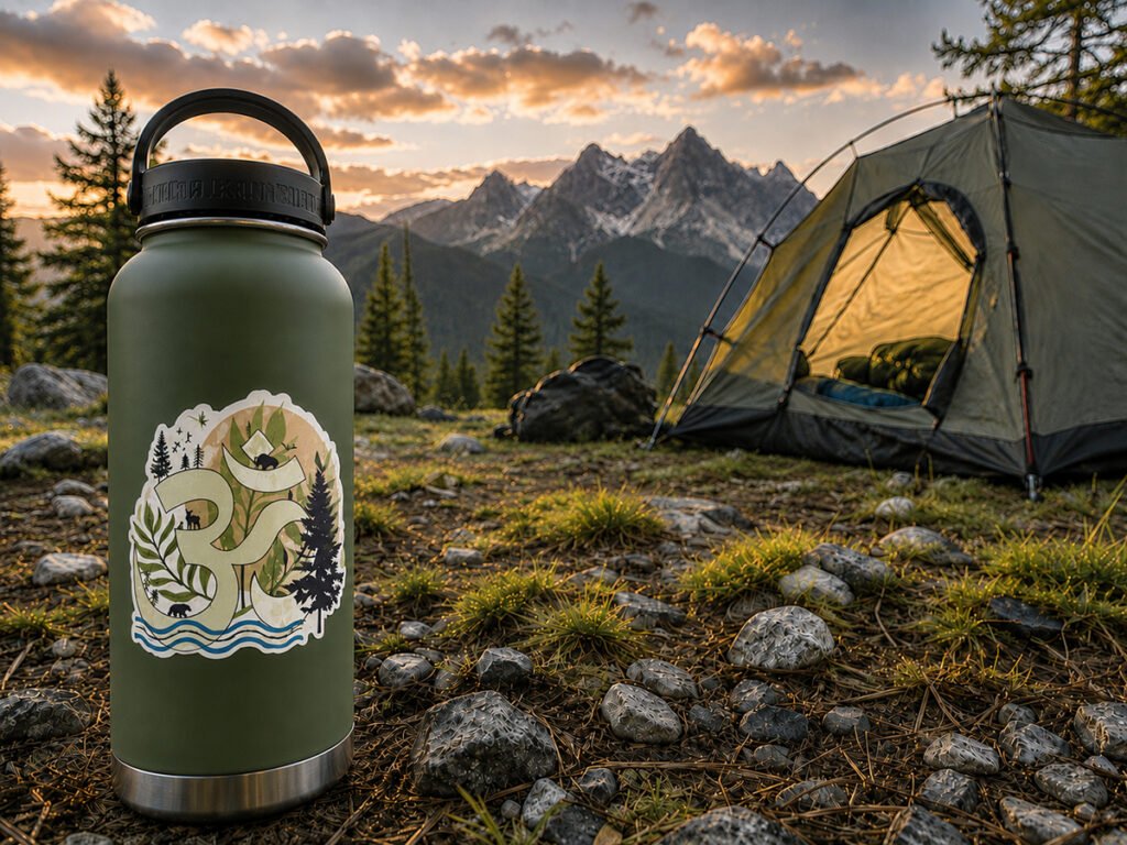 Nature Om Sticker – Mountain & Forest Om Decal
