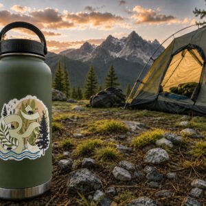 Nature Om Sticker – Mountain & Forest Om Decal