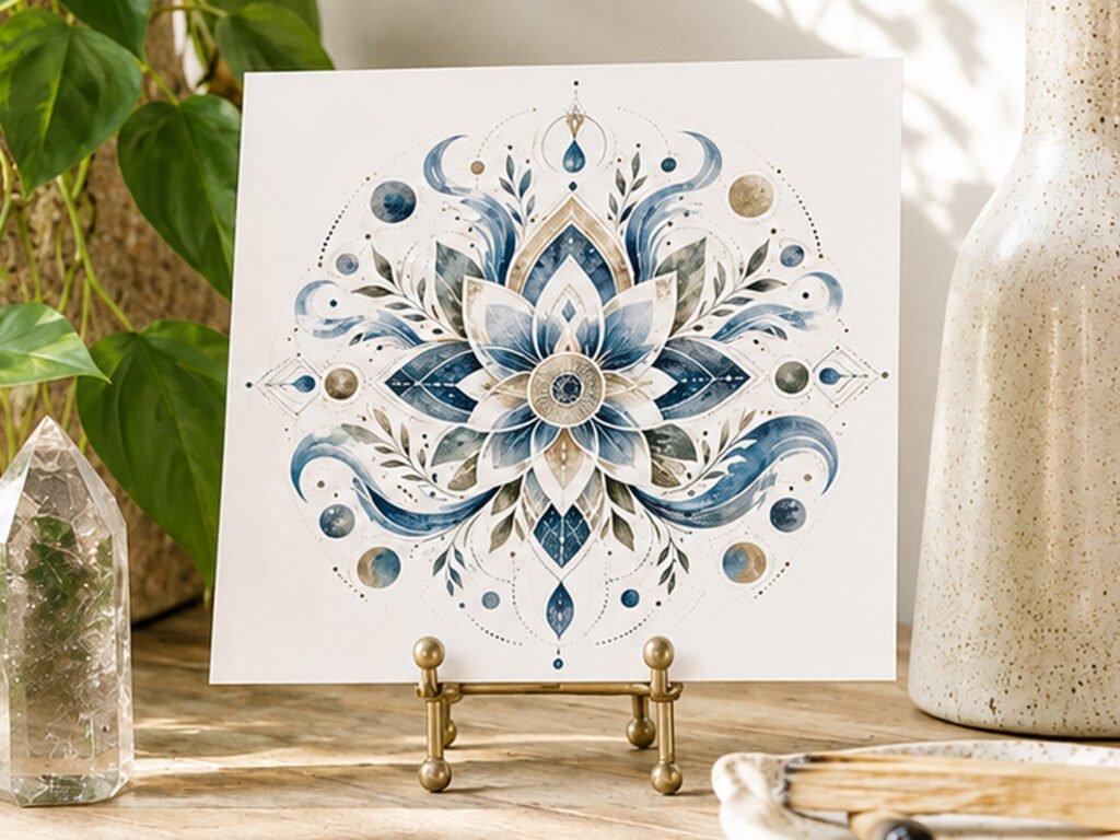 Alpenglow Drishti Card | Mountain Meditation Art